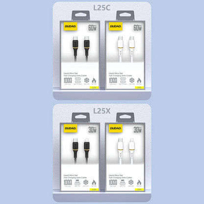 USB-C - USB-C kabl za prenos podataka i punjenje Dudao L25C, 30W, 1m, bela