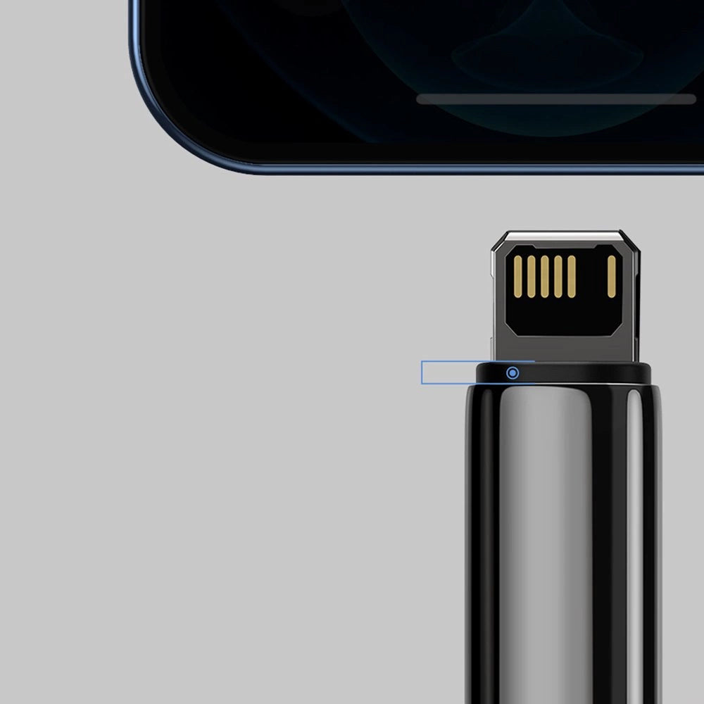 Kabel za Prijenos Podataka i Punjenje USB-A - Lightning Baseus Tungsten Gold, 20W, 1m, Crni CALWJ-01