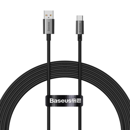 Kabel za Prijenos Podataka i Punjenje USB-A - USB-C Baseus Superior Series, 100W, 2m, Crni P10320102114-02