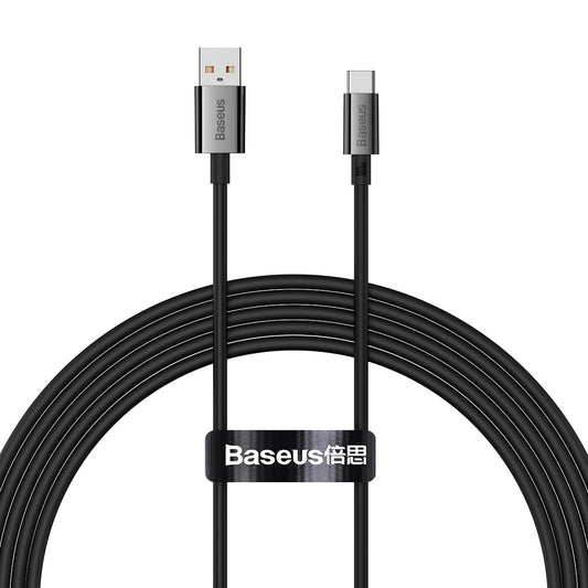 Kabel za Prijenos Podataka i Punjenje USB-A - USB-C Baseus Superior Series, 100W, 2m, Crni P10320102114-02