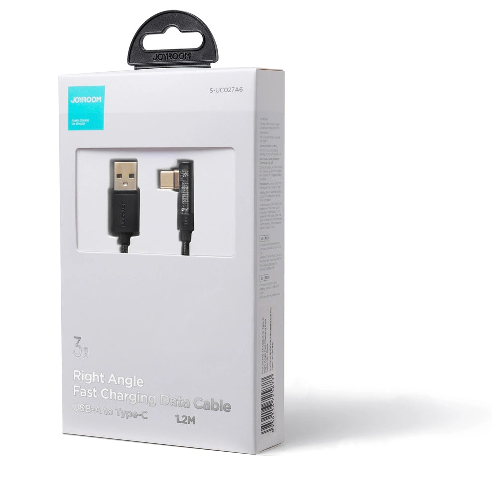 Kabl za podatke i punjenje USB-A - USB-C Joyroom S-UC027A6 Angled, 60W, 1.2m, Crni