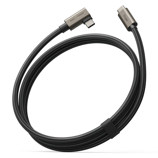 Kabl za prenos podataka i punjenje USB-C - USB-C Ringke 2X2 Angled, 240W, 1m, Crni