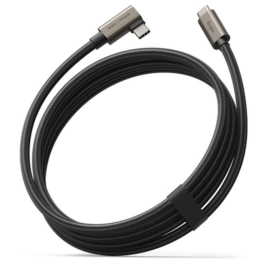 Kabl za prenos podataka i punjenje USB-C - USB-C Ringke 2X2 Angled, 240W, 2m, Crni