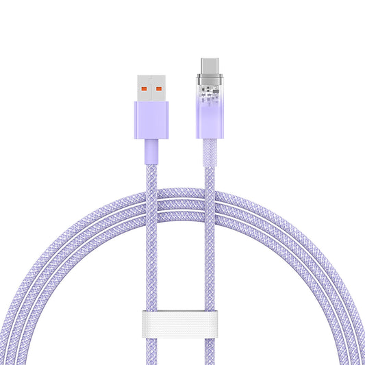 Kabl za prenos podataka i punjenje USB-A - USB-C Baseus Explorer, 100W, 1m, Ljubičasti CATS010405