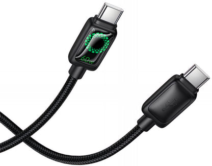 Kabl za podatke i punjenje USB-C - USB-C HOCO U146, 60W, 1.2m, Crni