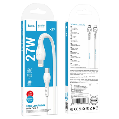 Kabl za podatke i punjenje USB-C - Lightning HOCO X37, 27W, 1m, Beli