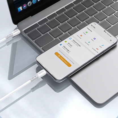 Kabl za podatke i punjenje USB-C - USB-C Dudao L25SC, 60W, 1m, Bel