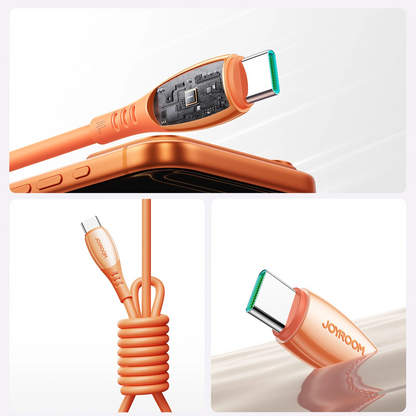 Kabl za podatke i punjenje USB-C - USB-C Joyroom S-A59 Vibrant, 60W, 1.2m, Narandžasti