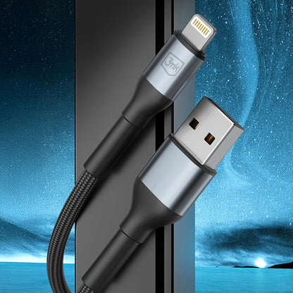 Kabl za prenos podataka i punjenje USB-A - Lightning 3MK Hyper N, 12W, 1m, Crni