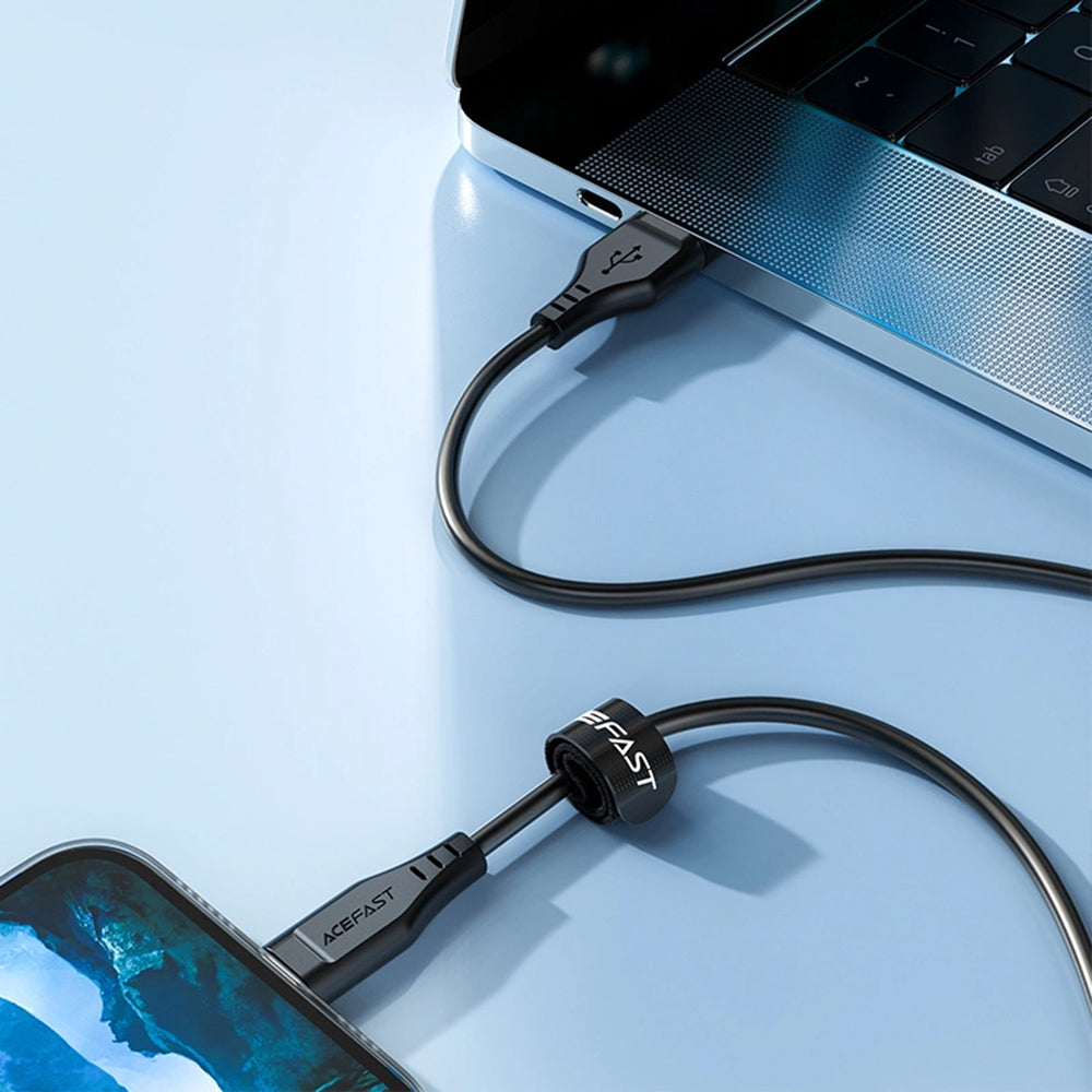 Kabl za prenos podataka i punjenje USB-A - Lightning Acefast C3-02, 18W, 1.2m, Crni