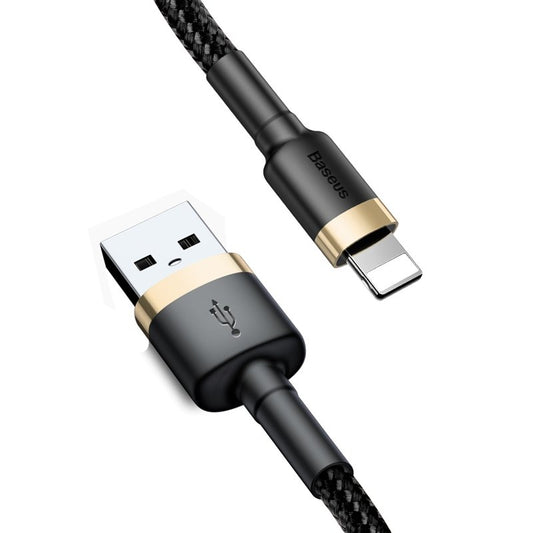 Kabl za podatke i punjenje USB-A - Lightning Baseus Cafule, 18W, 2m, Zlatni CALKLF-CV1