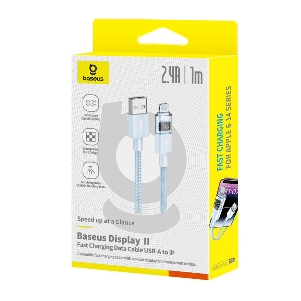 Kabl za Prenos Podataka i Punjenje USB-A - Lightning Baseus Display 2, 12W, 1m, Plavi P10382700311-00