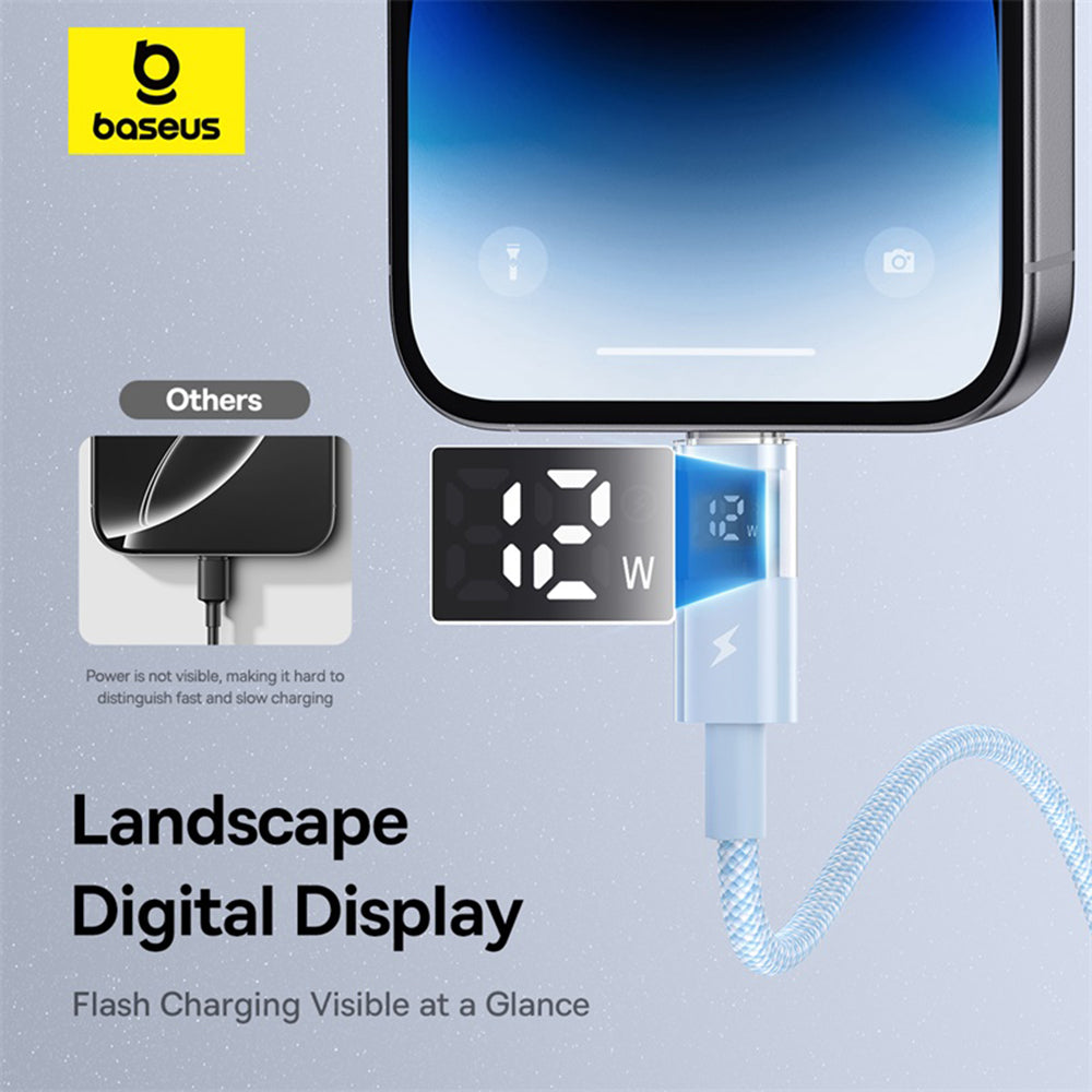 Kabl za prenos podataka i punjenje USB-A - Lightning Baseus Display 2, 12W, 2m, Plavi P10382700311-01