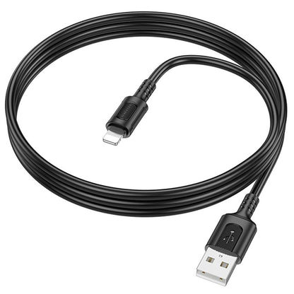 Kabl za podatke i punjenje USB-A - Lightning Borofone BX111 Feliz, 18W, 1m, Crni