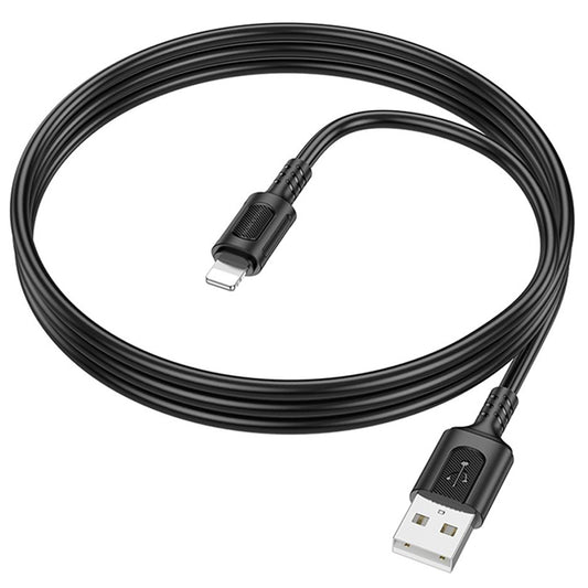 Kabl za podatke i punjenje USB-A - Lightning Borofone BX111 Feliz, 18W, 1m, Crni