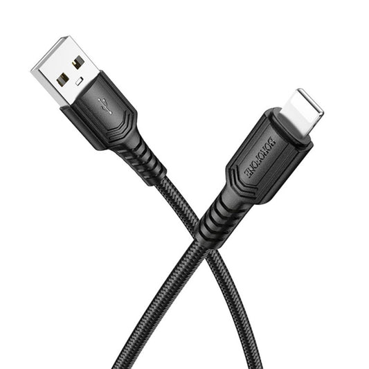 Kabl za podatke i punjenje USB-A - Lightning Borofone BX116 Certain, 18W, 1m, Crni