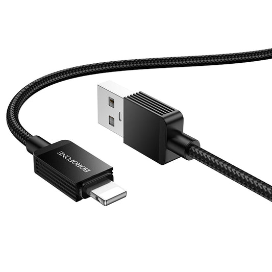 Kabl za podatke i punjenje USB-A - Lightning Borofone BX120 Placer, 18W, 1m, Crni