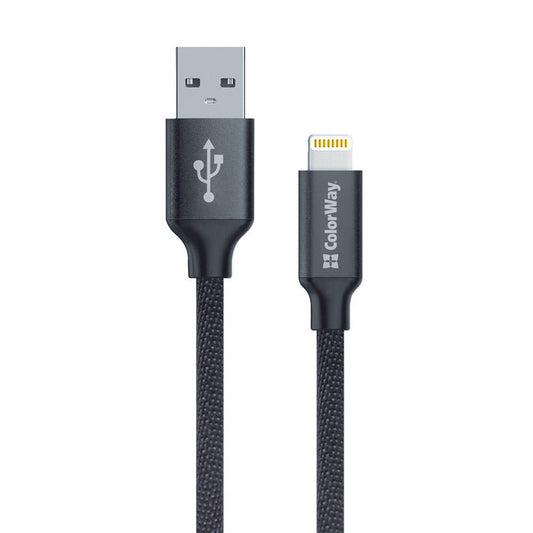 Kabl za podatke i punjenje USB-A - Lightning ColorWay CW-CBUL004, 18W, 1m, Crni