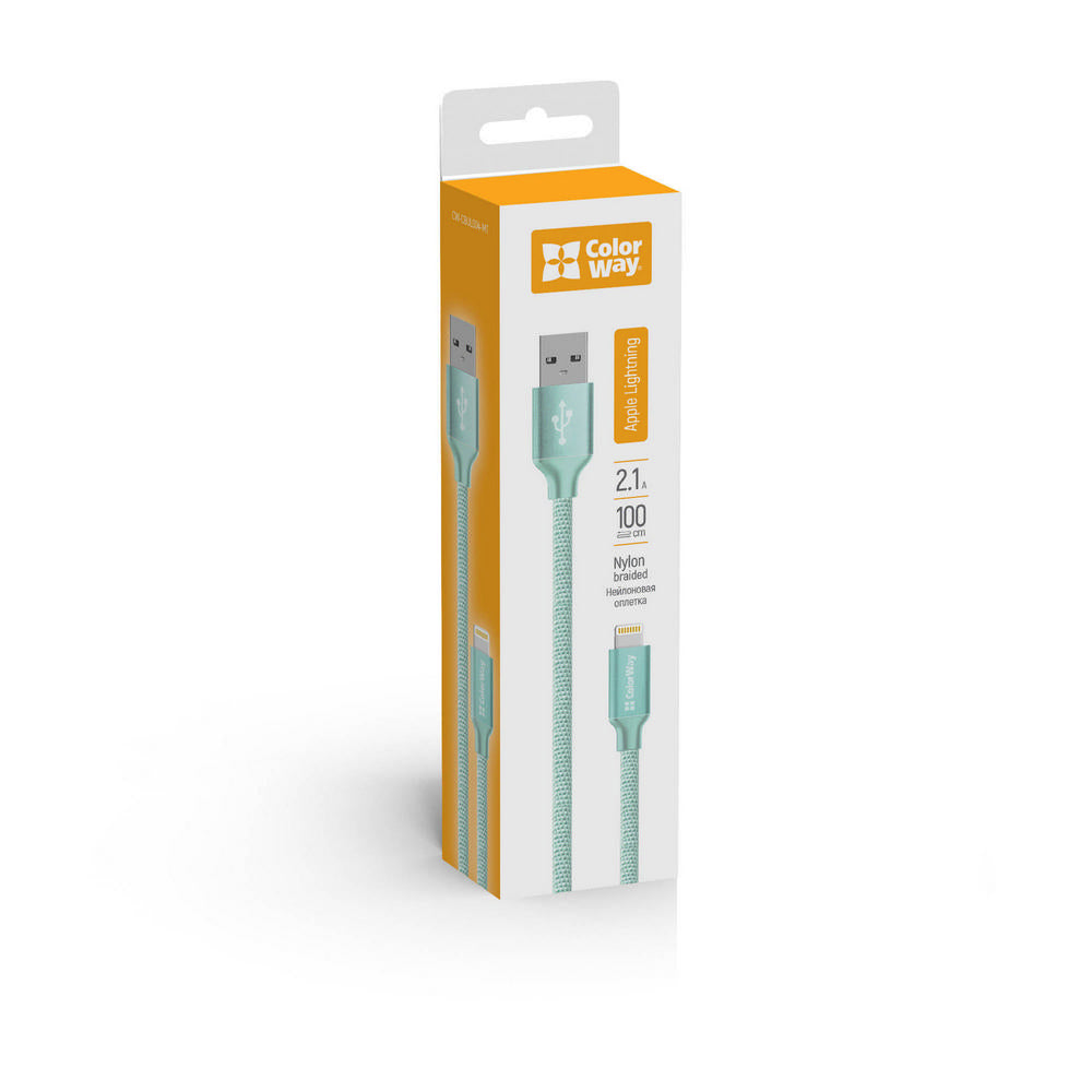 Kabl za podatke i punjenje USB-A - Lightning ColorWay CW-CBUL004, 18W, 1m, Zelen.