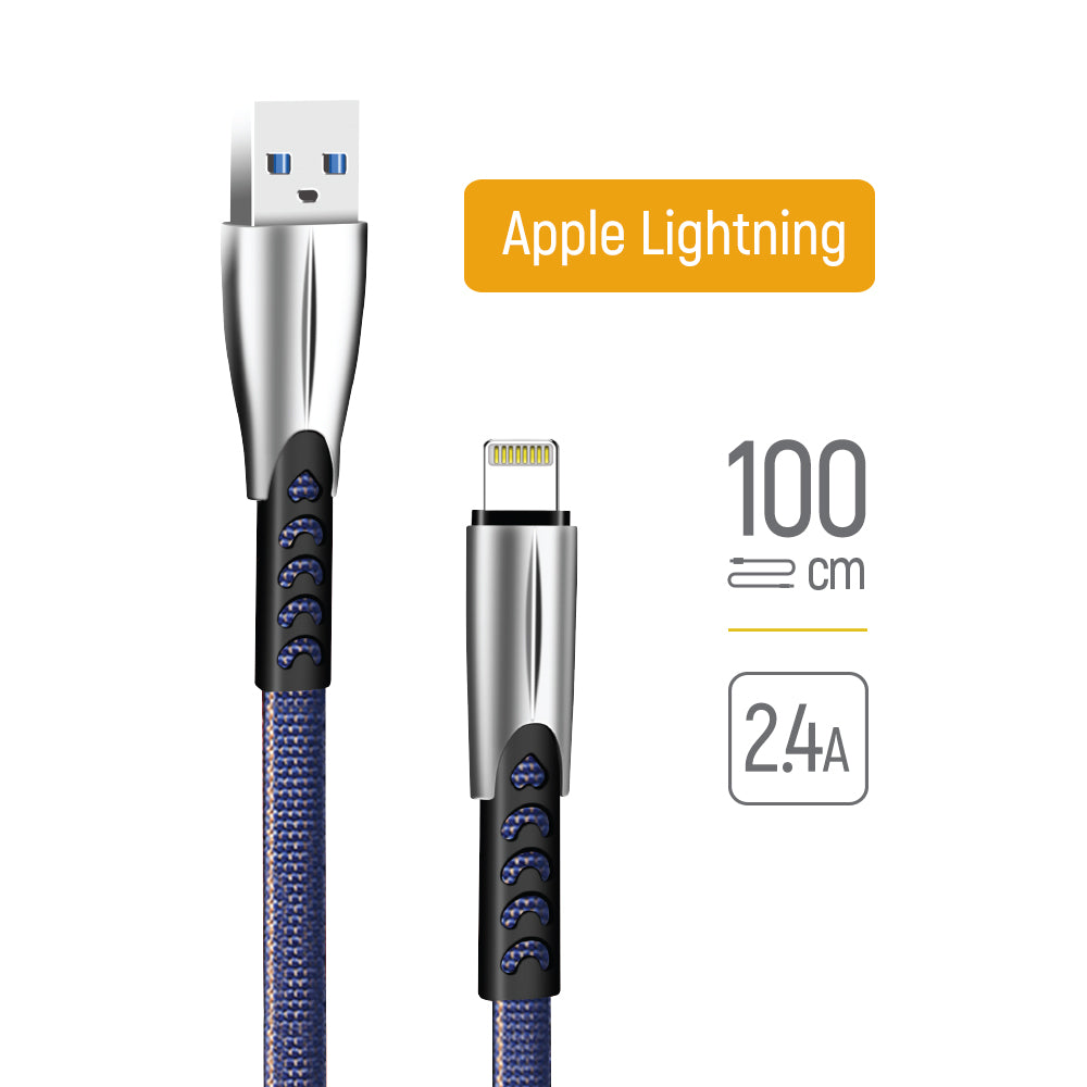 Kabl za podatke i punjenje USB-A - Lightning ColorWay CW-CBUL010, 18W, 1m, Plavi