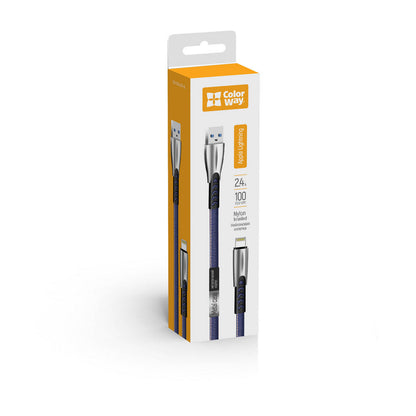 Kabl za podatke i punjenje USB-A - Lightning ColorWay CW-CBUL010, 18W, 1m, Plavi