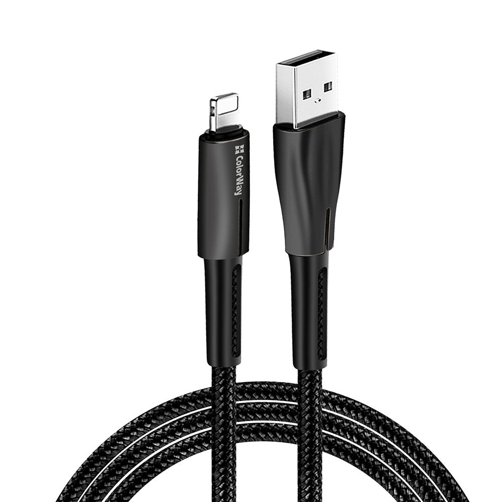 Kabl za podatke i punjenje USB-A - Lightning ColorWay CW-CBUL035, 18W, 1m, Crni