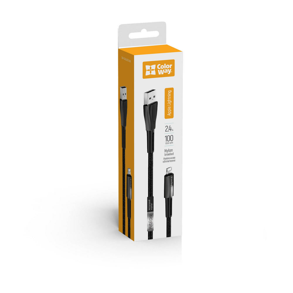 Kabl za podatke i punjenje USB-A - Lightning ColorWay CW-CBUL035, 18W, 1m, Crni