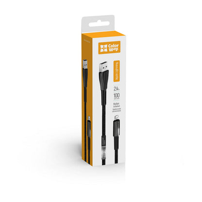 Kabl za podatke i punjenje USB-A - Lightning ColorWay CW-CBUL035, 18W, 1m, Crni