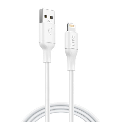 Kabl za Prenos Podataka i Punjenje USB-A - Lightning Lito LD06L, 18W, 1m, Beli