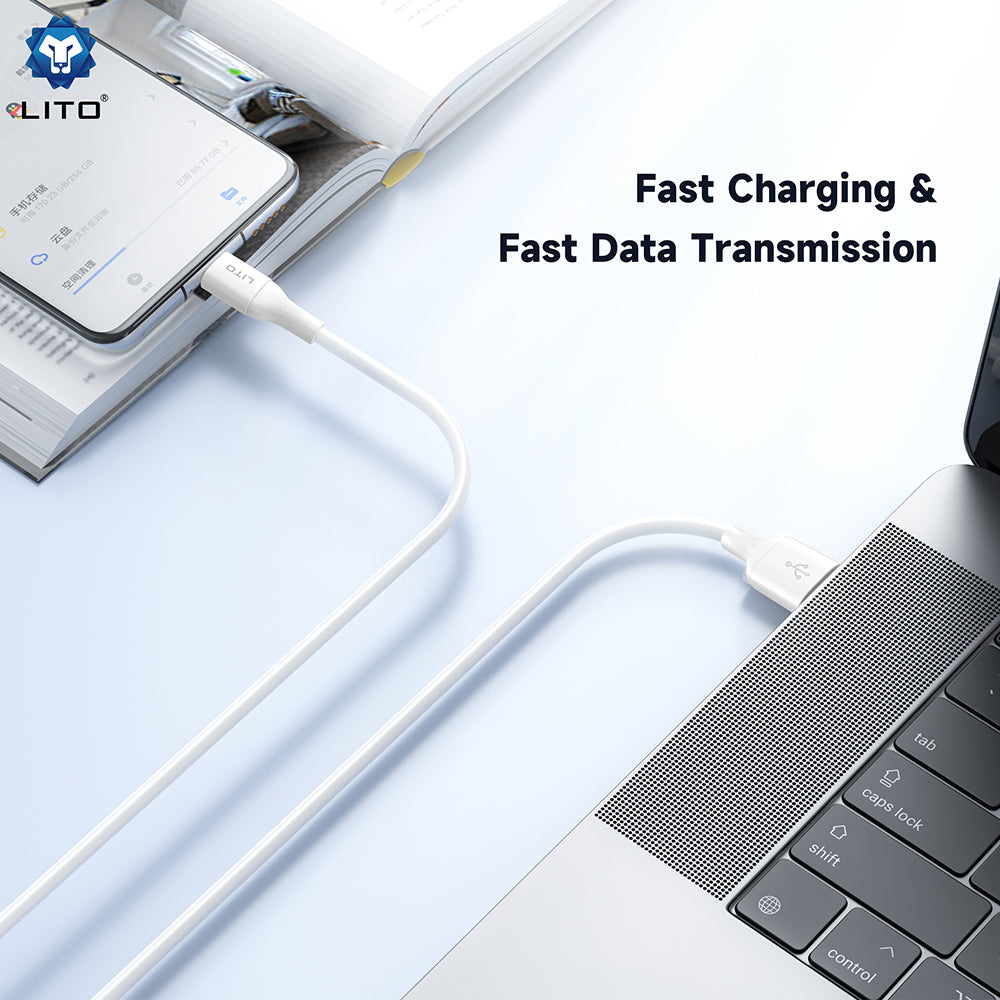 Kabl za Prenos Podataka i Punjenje USB-A - Lightning Lito LD06L, 18W, 1m, Beli