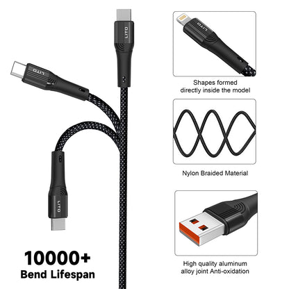 Kabl za prenos podataka i punjenje USB-A - Lightning Lito LD14, 18W, 1m, Crni