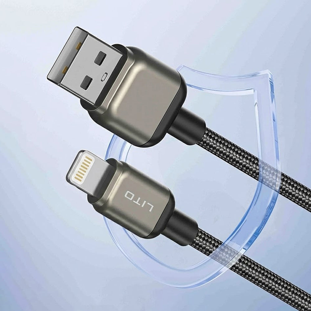 Kabl za podatke i punjenje USB-A - Lightning Lito LD17, 18W, 1m, Crni