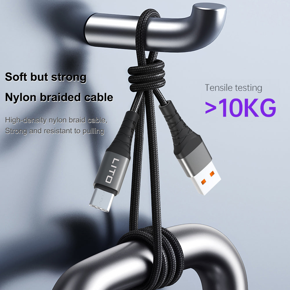 Kabl za Prenos Podataka i Punjenje USB-A - Lightning Lito LD22L, 18W, 2m, Crni