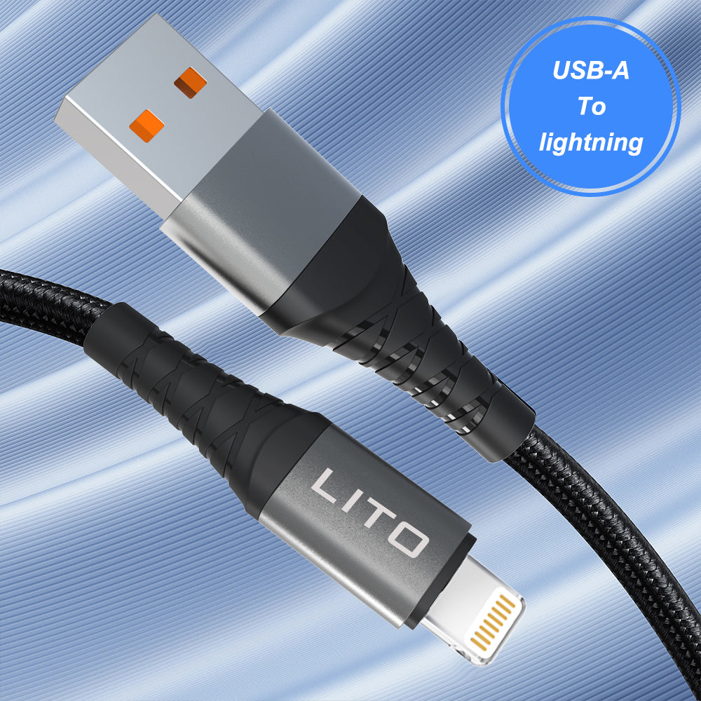 Kabl za Prenos Podataka i Punjenje USB-A - Lightning Lito LD22L, 18W, 2m, Crni