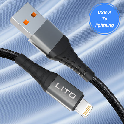 Kabl za Prenos Podataka i Punjenje USB-A - Lightning Lito LD22L, 18W, 2m, Crni