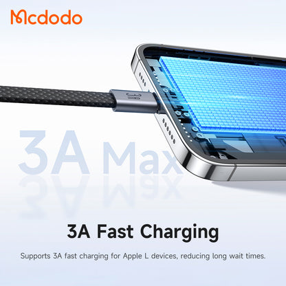 USB-A - Lightning McDodo CA-1160, 18W, 1m, Crni kabl za prenos podataka i punjenje