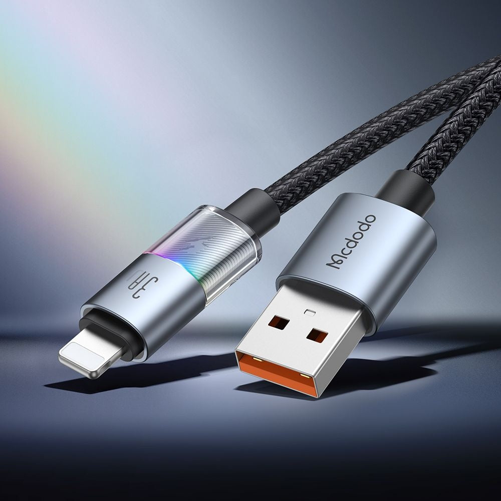 Kabl za Podatke i Punjenje USB-A - Lightning McDodo CA-8170 Colorful, 18W, 1.2m, Crni