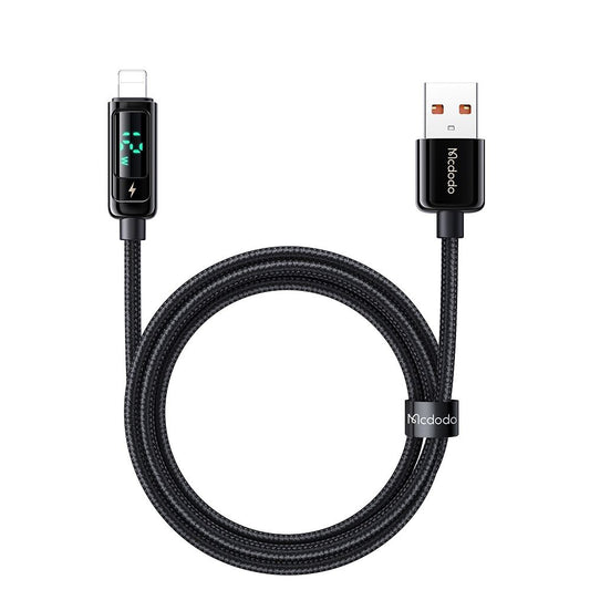 Kabl za prenos podataka i punjenje USB-A - Lightning McDodo CA-9940 Display, 12W, 1.2m, Crni