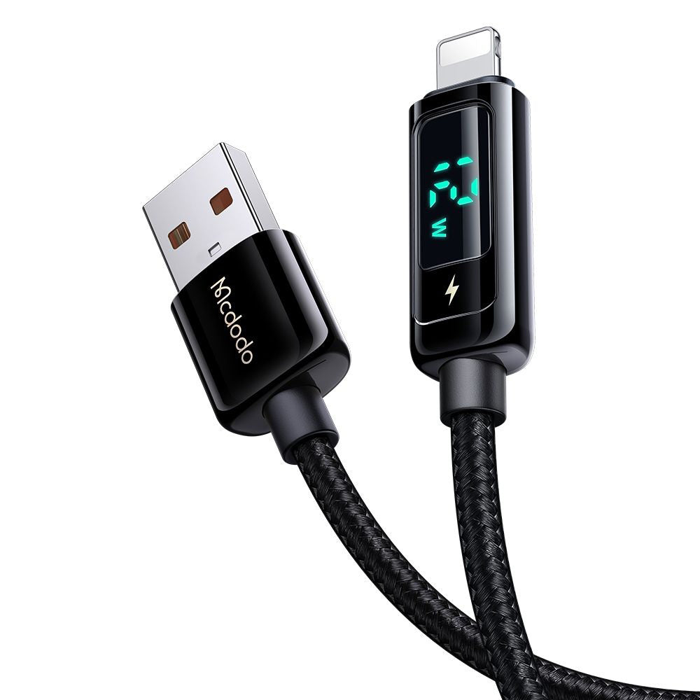 Kabl za prenos podataka i punjenje USB-A - Lightning McDodo CA-9940 Display, 12W, 1.2m, Crni