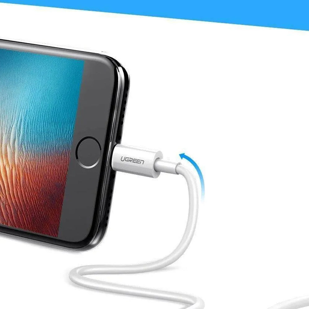 Kabl za Prenos Podataka i Punjenje USB-A - Lightning UGREEN US155 (20728), 18W, 1m, Beli