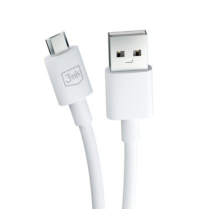 Kabl za podatke i punjenje USB-A - microUSB 3MK Hyper, 18W, 1.2m, Bel