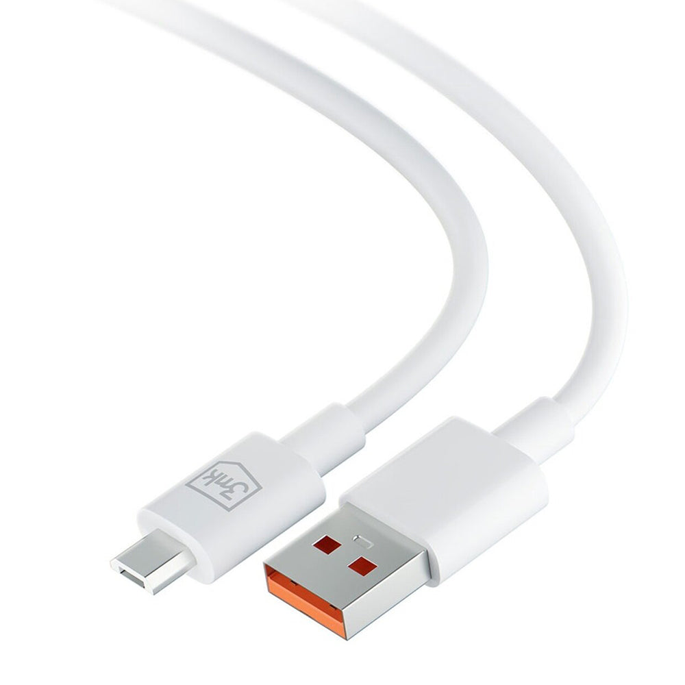 Kabl za podatke i punjenje USB-A - microUSB 3MK Hyper, 18W, 1.2m, Bel