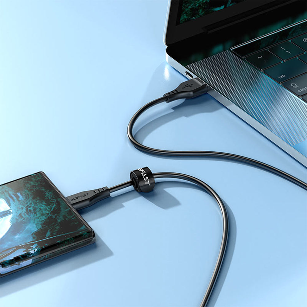 Kabl za podatke i punjenje USB-A - microUSB Acefast C3-09, 18W, 1.2m, Beli