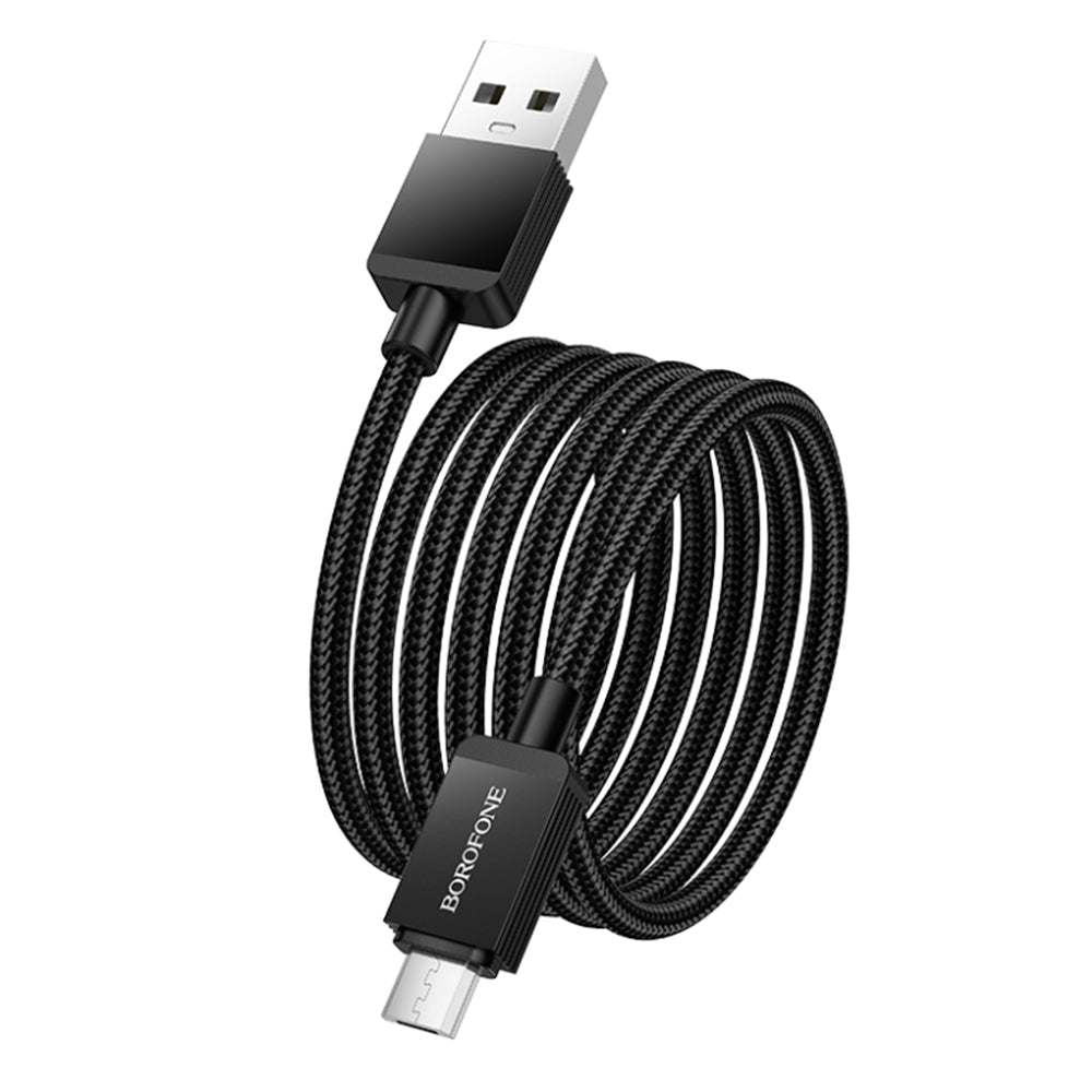 Kabl za prenos podataka i punjenje USB-A - microUSB Borofone BX120 Placer, 18W, 1m, Crni