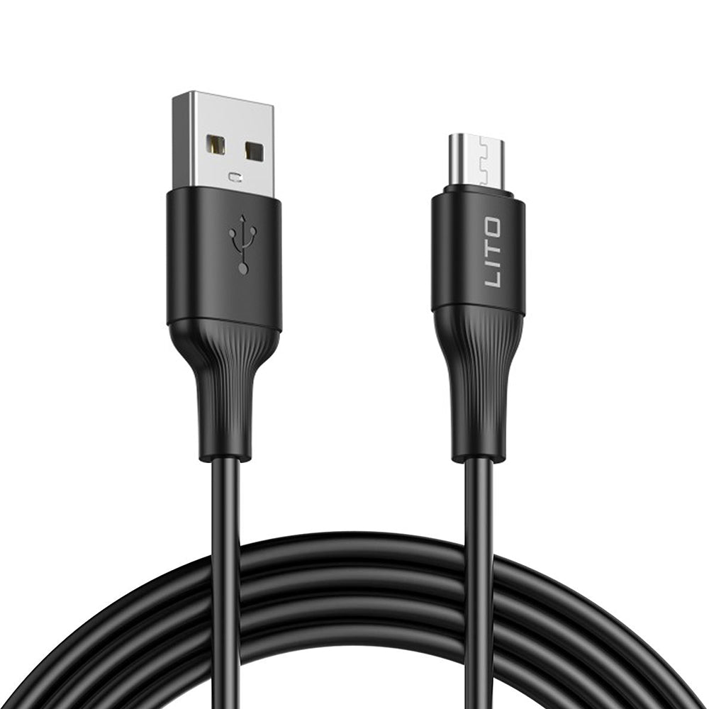 Kabl za Prenos Podataka i Punjenje USB-A - microUSB Lito LD06V, 18W, 1m, Crni