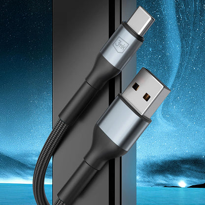 Kabl za podatke i punjenje USB-A - USB-C 3MK Hyper N, 18W, 2m, Crni
