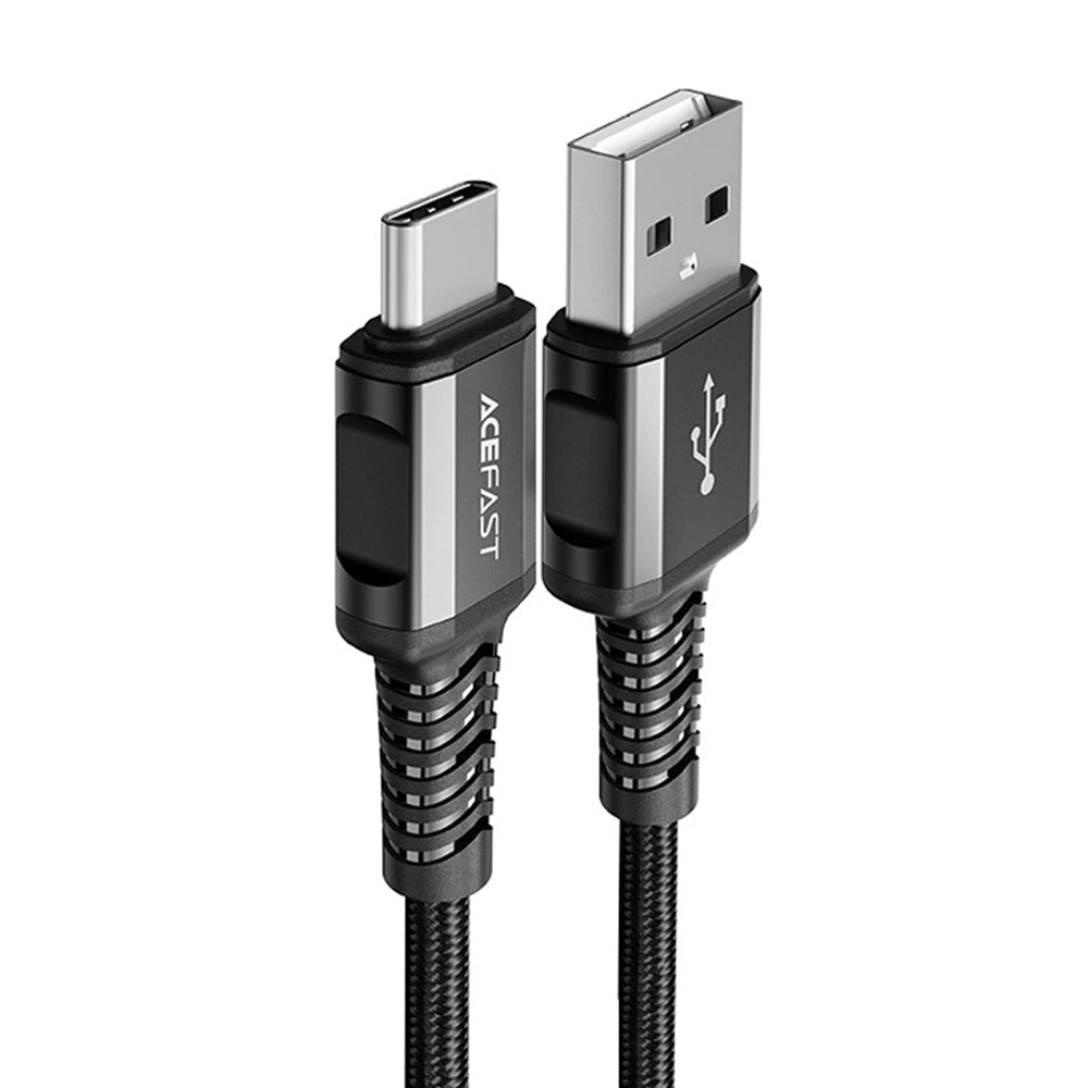 Kabl za prenos podataka i punjenje USB-A - USB-C Acefast C1-04, 18W, 1.2m, Crni