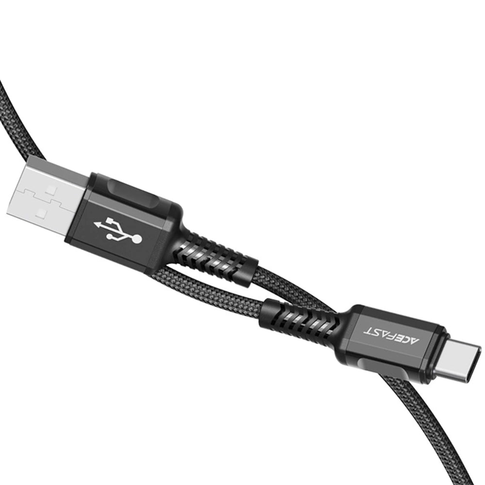 Kabl za prenos podataka i punjenje USB-A - USB-C Acefast C1-04, 18W, 1.2m, Crni