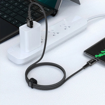 Kabl za prenos podataka i punjenje USB-A - USB-C Acefast C1-04, 18W, 1.2m, Crni