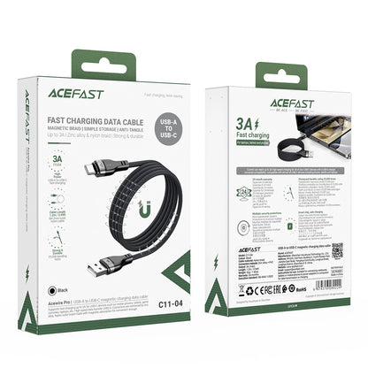 Kabl za podatke i punjenje USB-A - USB-C Acefast C11-04, 18W, 1.2m, Crni